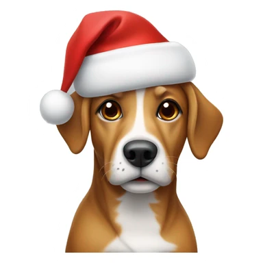 Dog with christmas hat sticker