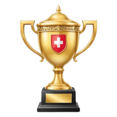 trophy emoji with a '5.7' label and subtle Swiss and French details, no text sticker