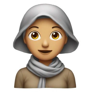 Make a woman holding a flower.  The woman wears a scarf on her head sticker