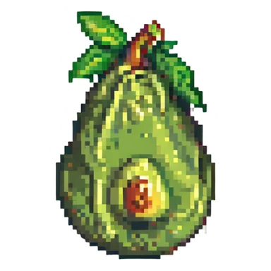 retro and blocky avocado sticker