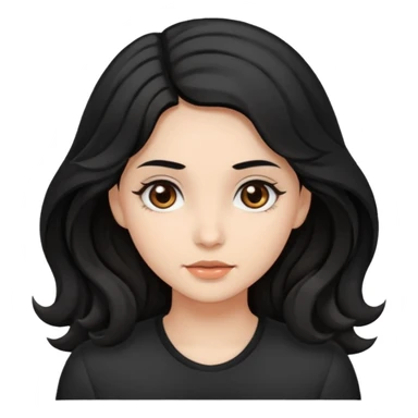 girl with brown eyes and loose waves in black hair sticker