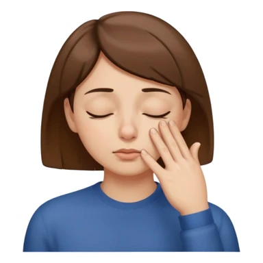 Pinching bridge of nose with eyes closed sticker