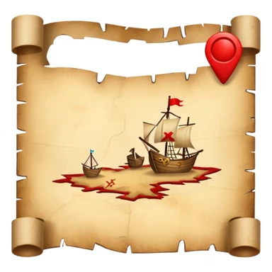 Treasure map with red X sticker
