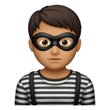 thief, with stripped shirt, facemask, thief mask. sticker