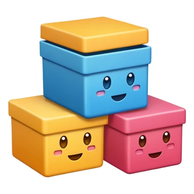 emoji of three boxes sticker
