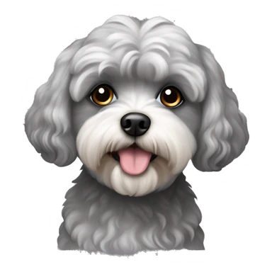Shih poo grey dog sticker