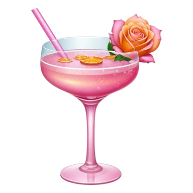 Glittery rose mocktail with orange light pink roses sticker