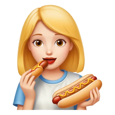 Girl eating hotdog sticker