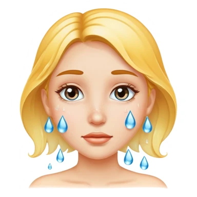 Girl with water on her face sticker