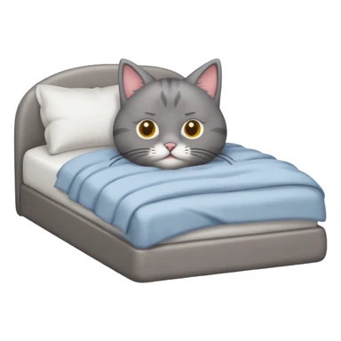 Gray cat pooping in bed  sticker