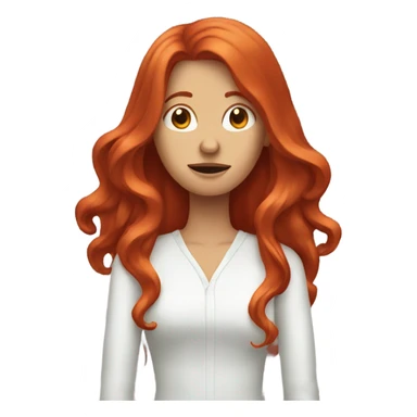 red headed woman with super long hair face palming  sticker
