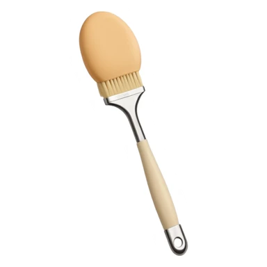 Beige fully silicon pastry brush for applying egg white sticker