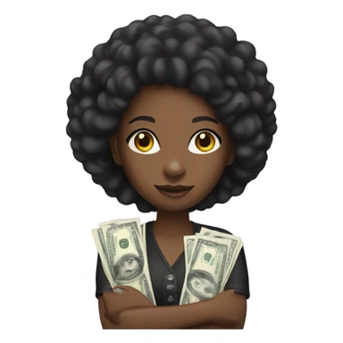 Black girl with money sticker