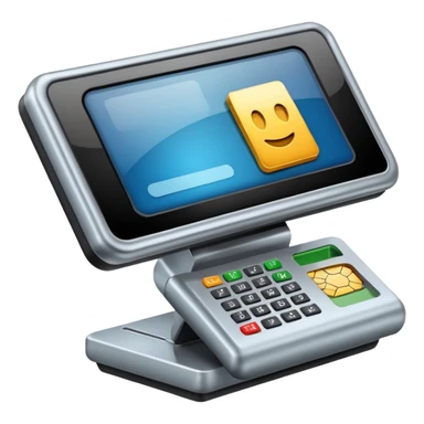 Icono de una terminal de pago con una tarjeta sticker