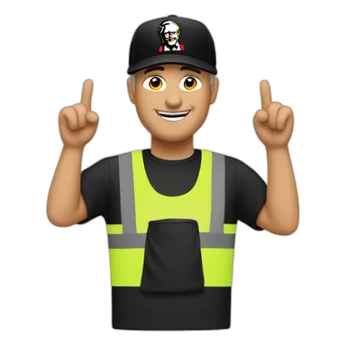 the KFC manager in the black cap is European sticker