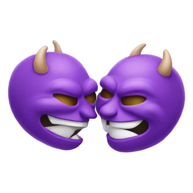 Two purple devils kissing sticker