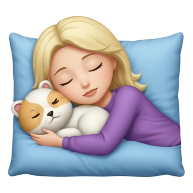 girl napping with pillow sticker