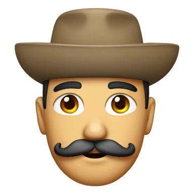 mexican head with edgar haircut and a berret  and a mustache sticker