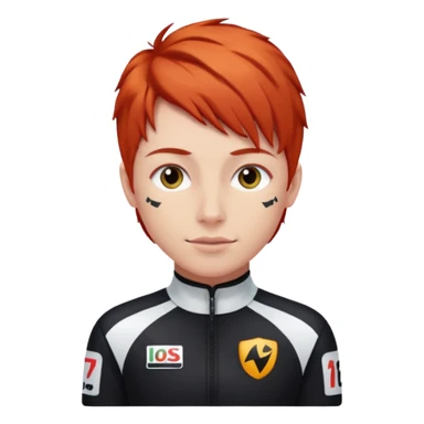 red haired racer with black outfit sticker