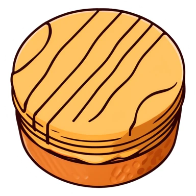 round chocolate wafer covered in chocolate with peanut butter cream filling sticker