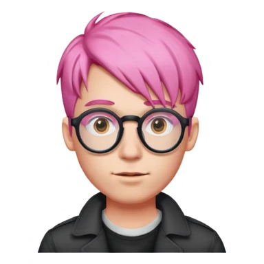 pink haired guy with cool  big spectacles sticker