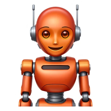red and orange smiling robot sticker