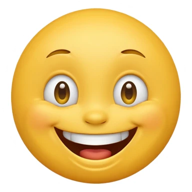 Emoji, yellow round laughing tilted head face sticker