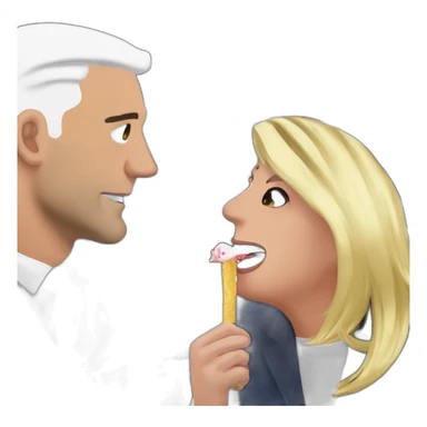 Marine Le Pen ambrasse emnuelle macron sur la bouche sticker