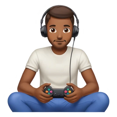 Muchacho guapo con audífonos jugando playstation sticker