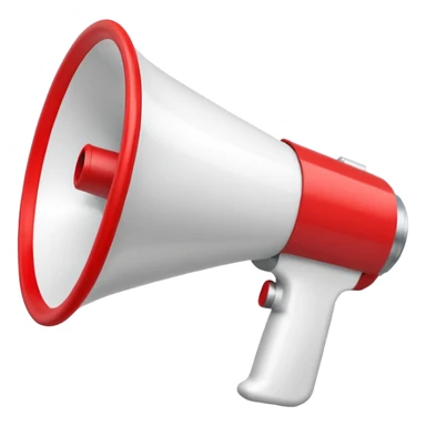 white megaphone with red accents sticker