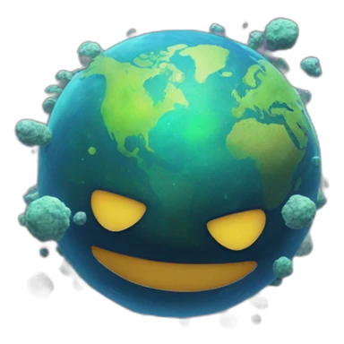 punk earth in space with small clusters on it sticker