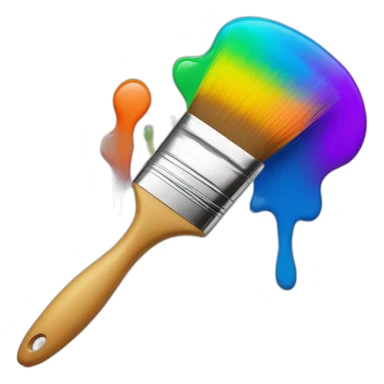 paintbrush with a face singing with joy many colors sticker