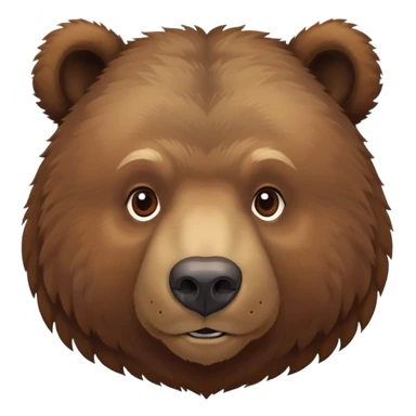 Gentle Russian brown bear head, soft gaze, front view sticker