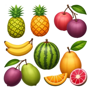 tropical fruits together  sticker