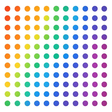 rainbow gradient dots, smooth color transitions sticker
