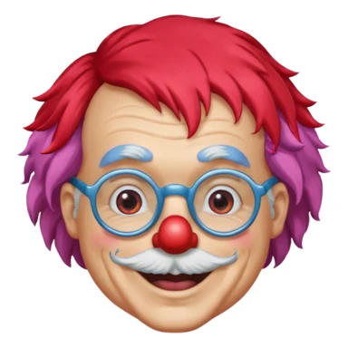 grandpa clown with eyeglasses sticker