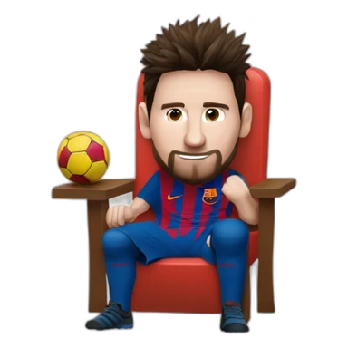 MESSI TOMANDOSE UN MATE SOLO SENTADO EN UNA SILLA sticker