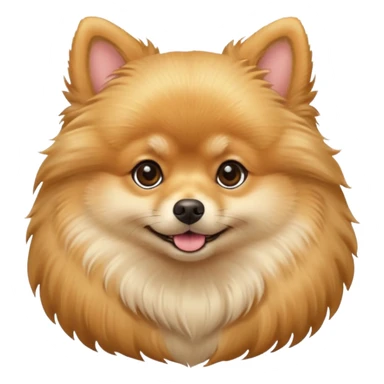 Create a golden pomeranian, all cute and adorable entire  only face and body  sticker