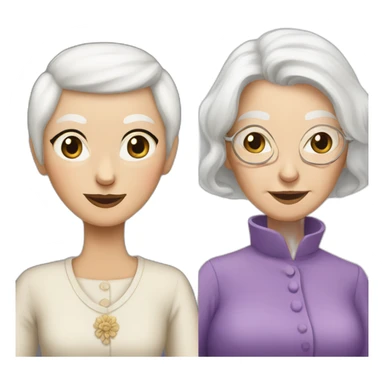 siamese cat and old lady with white hair sticker
