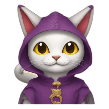  cat in a dragon costume sticker