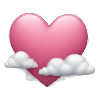corazón rosa sobre una nube sticker