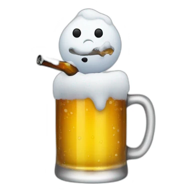 drinking beer snow man sticker