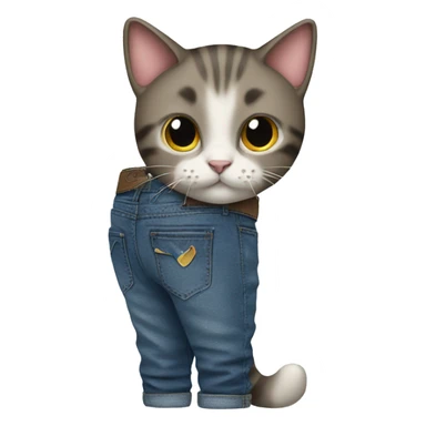 Cat with jeans and shoes  sticker