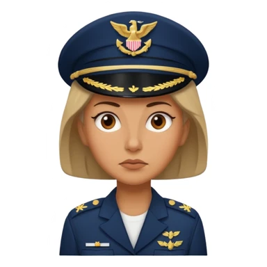 Female navy soldier, old face. sticker