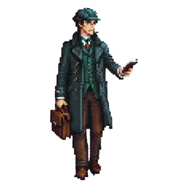 sherlock holmes solving a mystery sticker