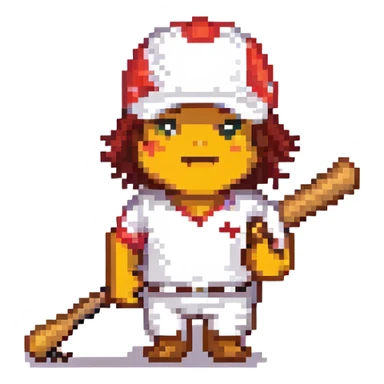Tung Tung Tung Sagur emoji, a baseball bat with legs and arms and a face with a slight smile, holding a baseball bat sticker