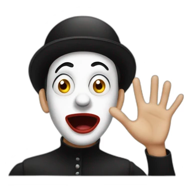 scared french mime sticker