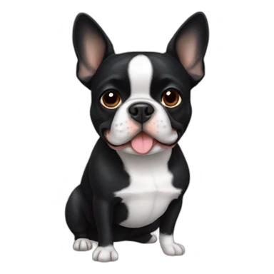 Black Frenchie Boston terrier mix sticker
