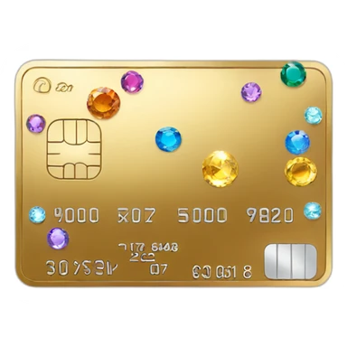 gold credit card with gems sticker