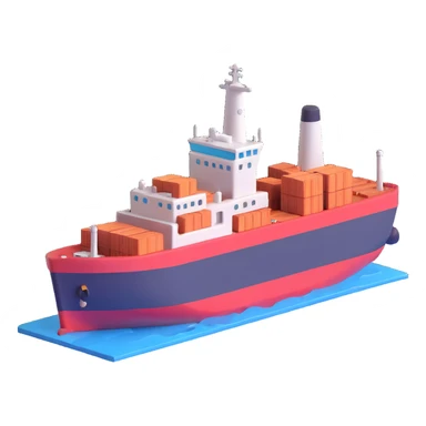 port with cargo ship sticker